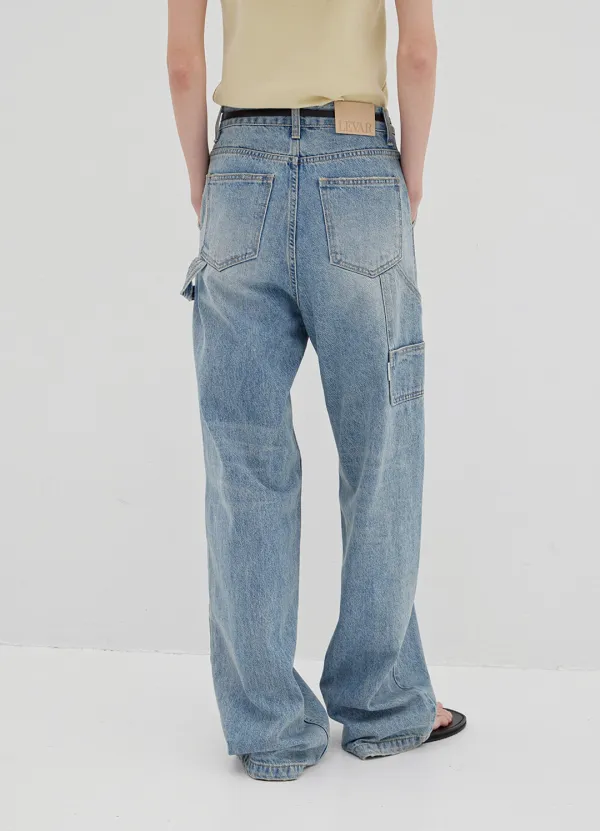 Relaxed Carpenter Denim - Stone Blue