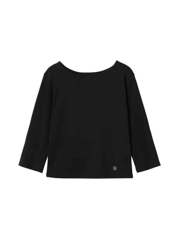 Boat Neck Classic Tee_ Black