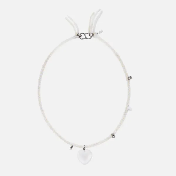 icy heart necklace-white