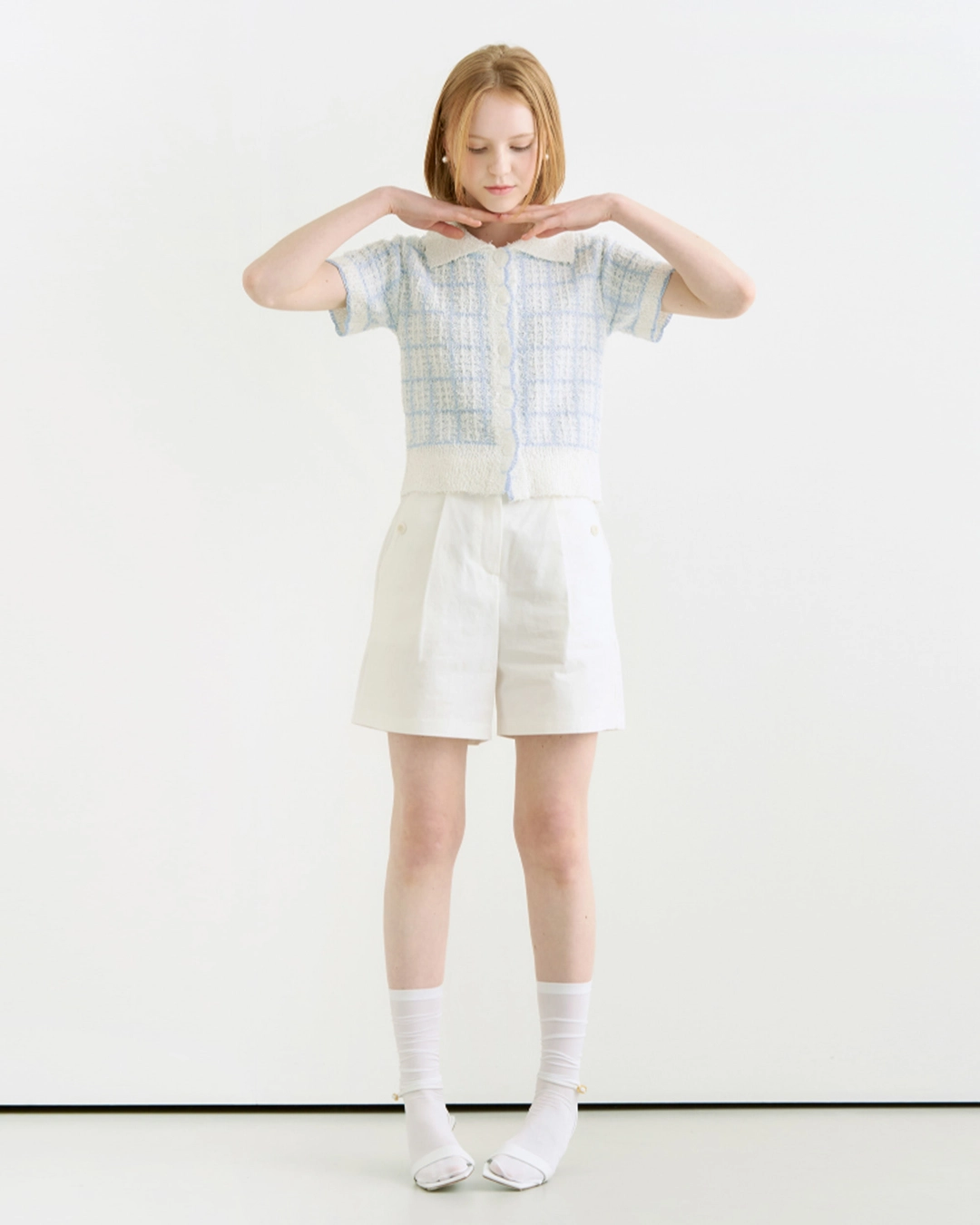 어다울 Pocket button point half pants - ivory 상품 이미지 2