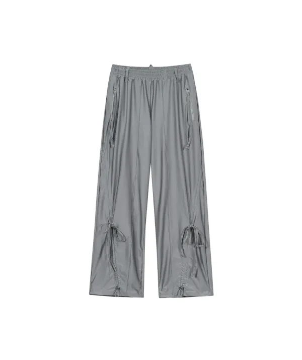 Satin Strap Pants [Gray]