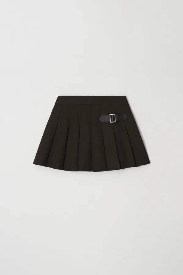 be pleats skirt (brown)