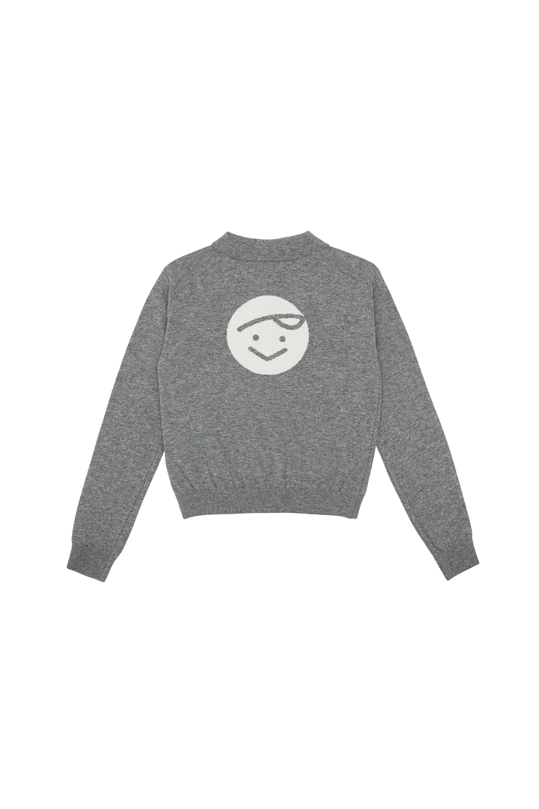 피브비 Giant Smiley Knit PK Shirt (heather grey) 상품 이미지 2