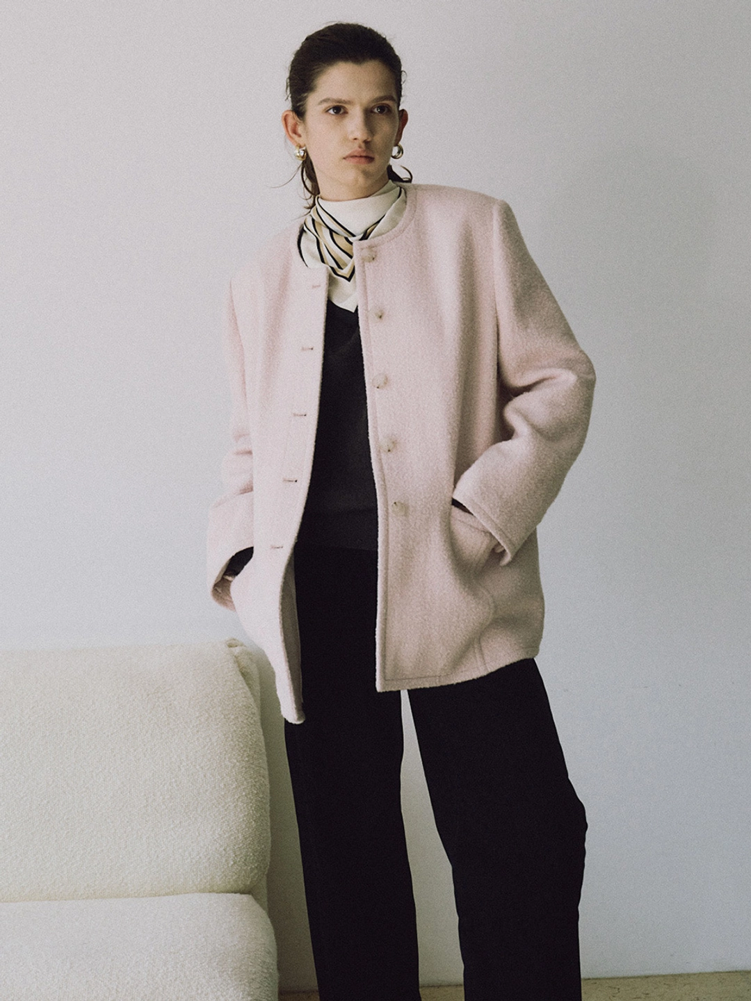 루에브르 Boucle Round Neck Jacket SW5WJ410-71 상품 이미지 2