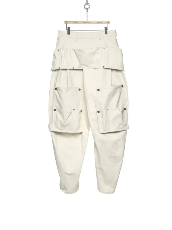 SS25 BEIGE MULTIPLE TUCKED POCKETS PANTS