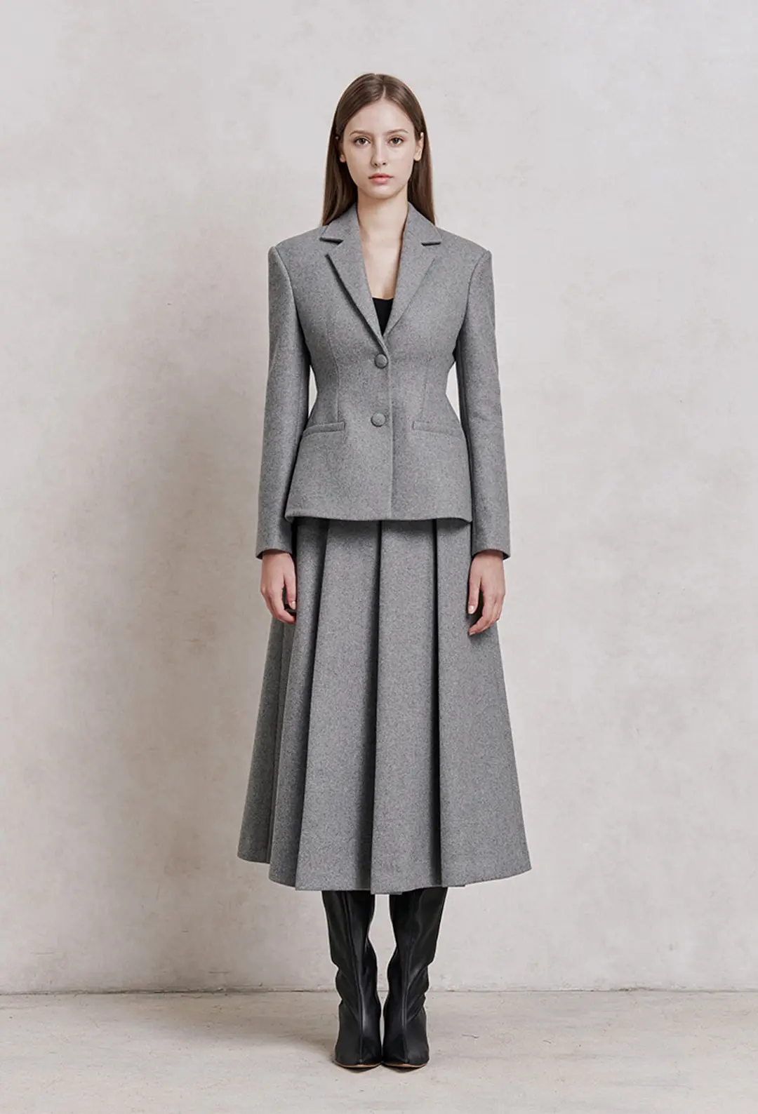 그레이스유 Adia Wool Skirt (Grey) 상품 이미지 3