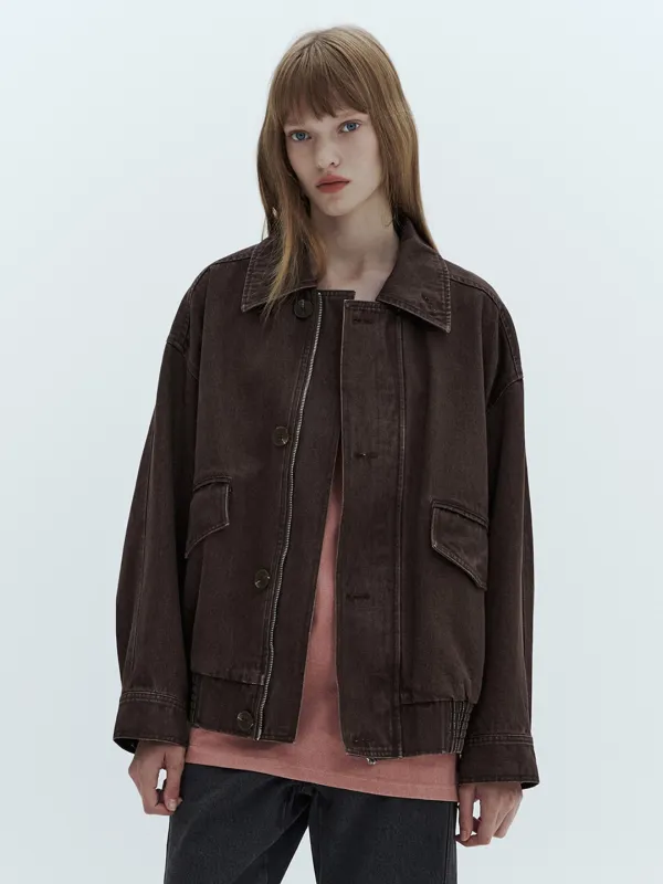데님 포켓 점퍼_BROWN