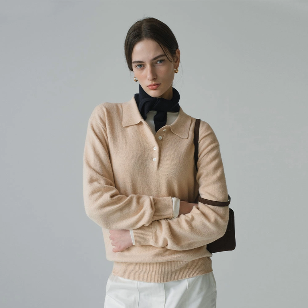 시야쥬 SIKN2154 울 블렌드 웨어러블 카라 니트_Oatmeal beige 상품 이미지 2