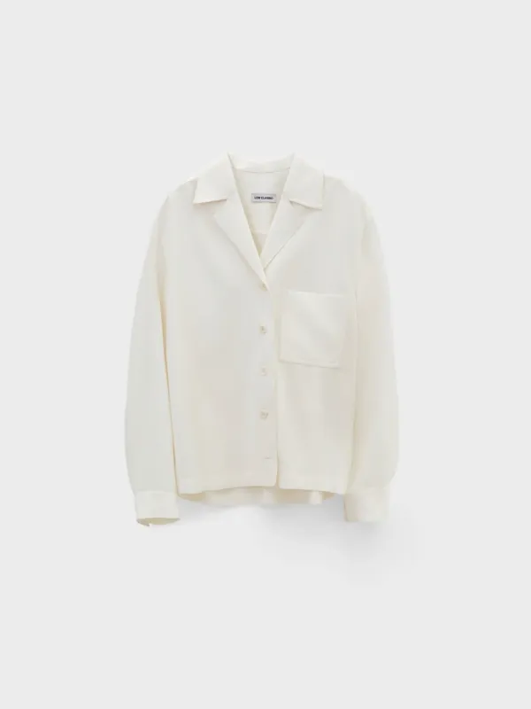 Open Collar 2-Way Shirt_Ivory
