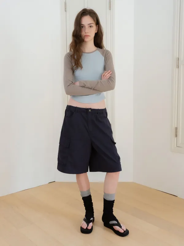 fitted raglan t-shirt (baby blue - cocoa)