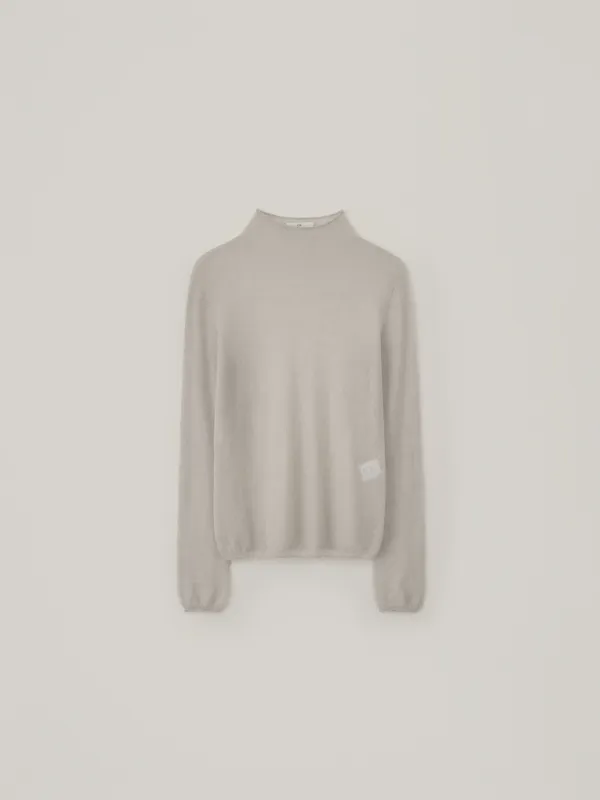 Whole Garment Kid Mohair Turtleneck Knit - Ash Gray