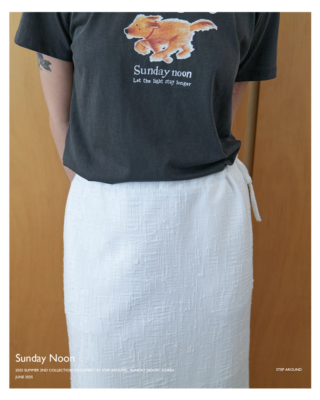 스텝어라운드 Tweed drawstring long skirt_WHITE 상품 이미지 2