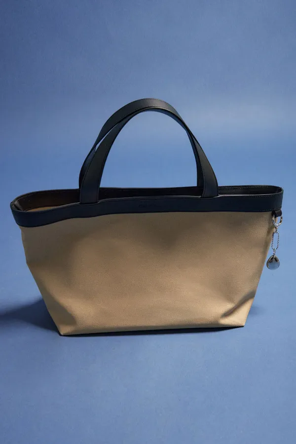 toro leather handle canvas bag_beige