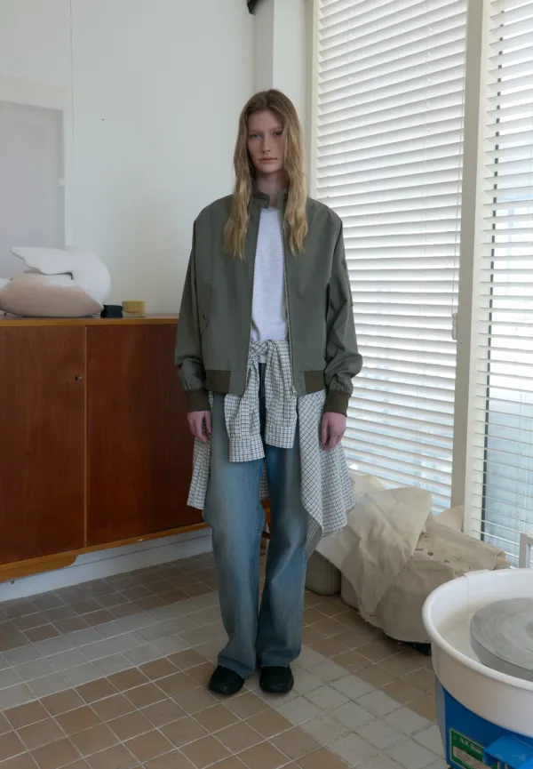 Half neck bomber jacket (khaki)