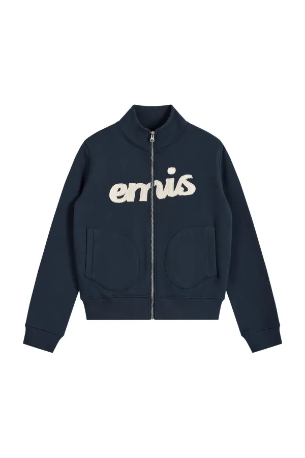 (W) LETTERING LOGO SWEAT ZIP-UP-NAVY