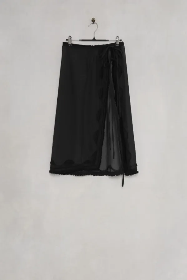 Rosa Fringe Overlay Skirt black