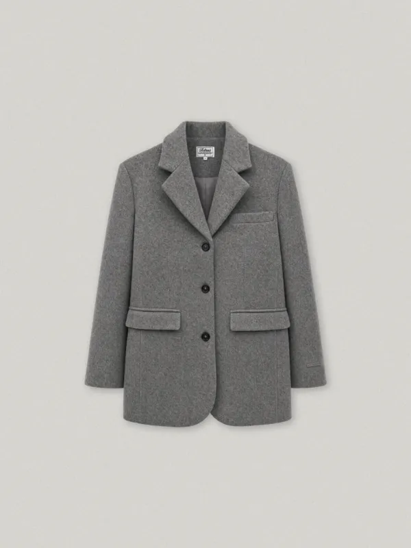 LAINE WOOL SINGLE JACKET (GRAY)