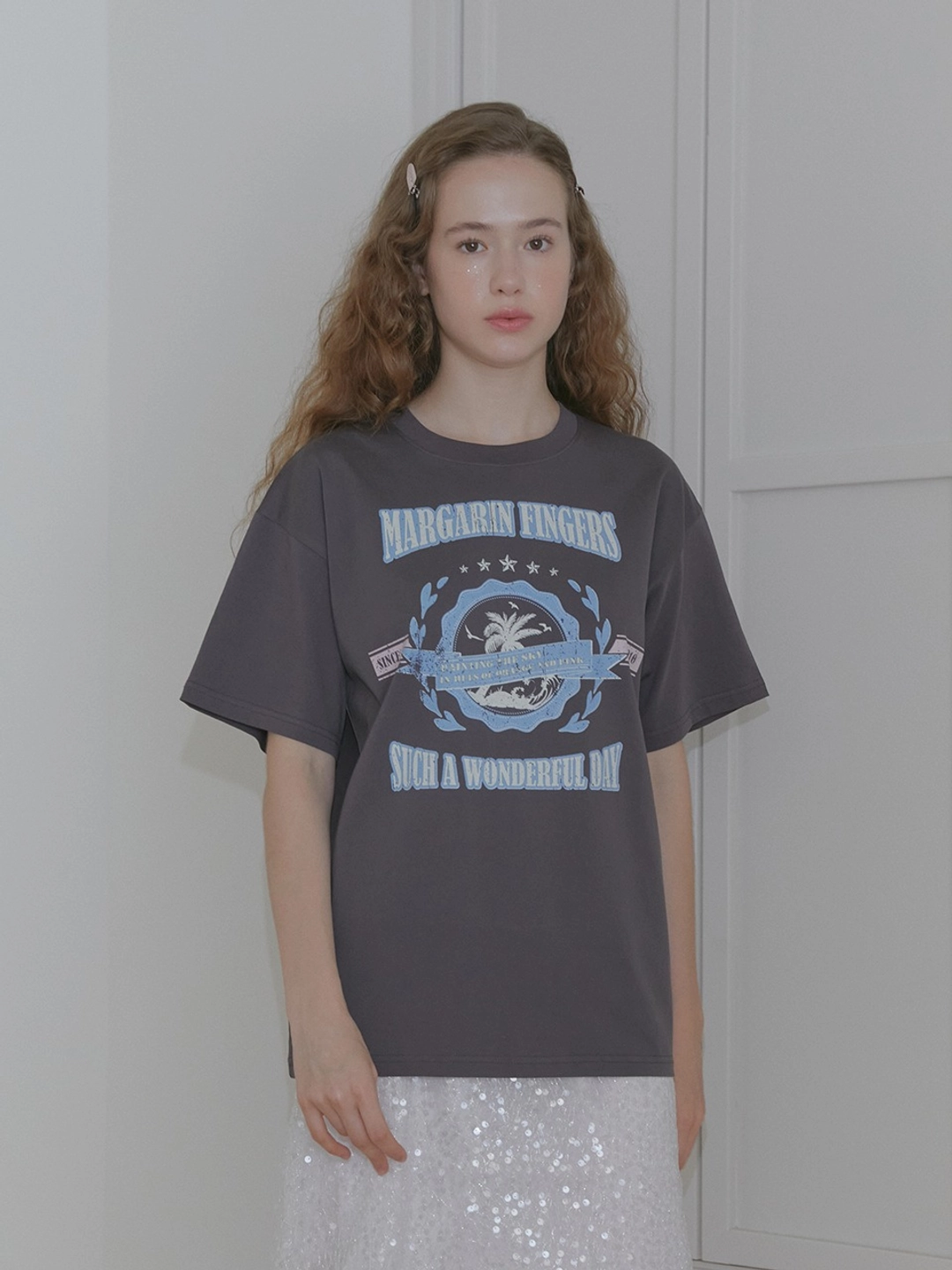 마가린핑거스 PALM TREE BOXY T-SHIRT (CHARCOAL) 상품 이미지 2