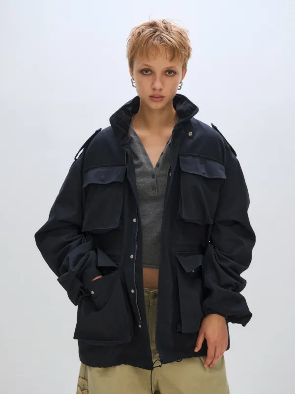 [PLZPROJECT]POCKET FIELD JACKET, NAVY