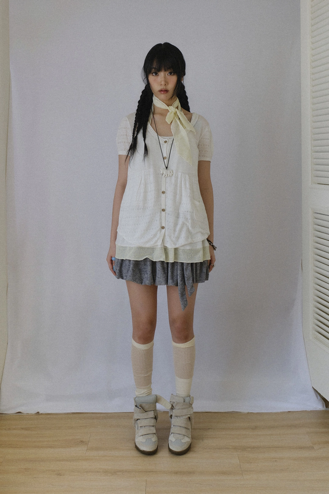 허그유어스킨 Pointelle knit cardigan (Ivory) 상품 이미지 2