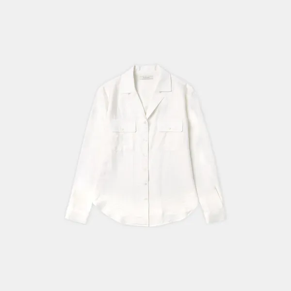 SITP5207 오픈 카라 포켓 셔츠_White