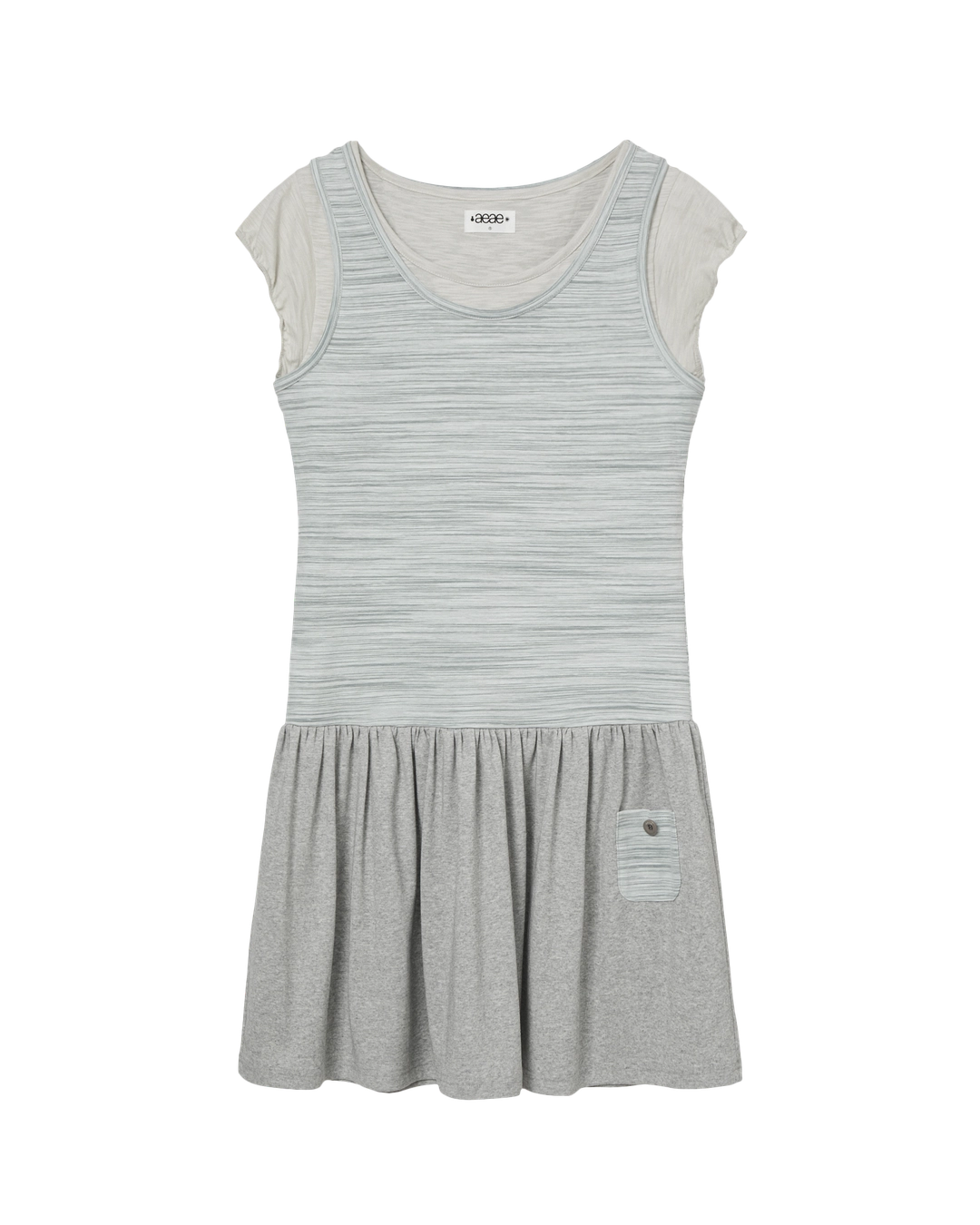 에이이에이이 LAYERED TOP DRESS [GREY] 상품 이미지 1
