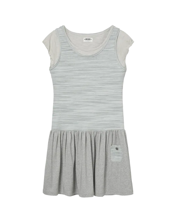 LAYERED TOP DRESS [GREY]