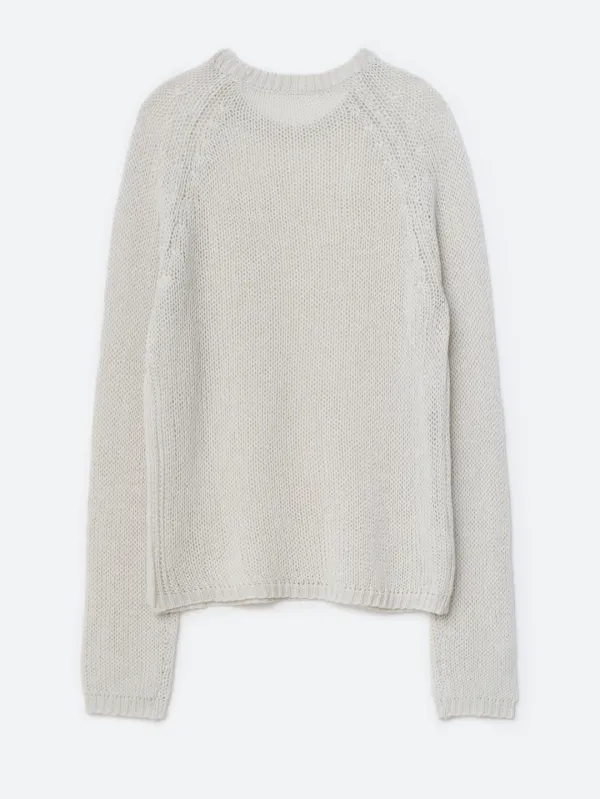 5th /Side Slit Round Loose Knit (white)