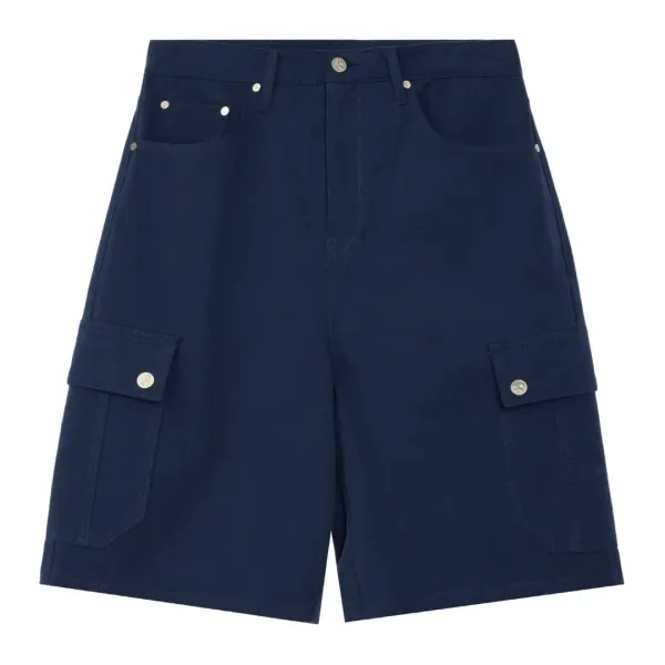 LOGO COTTON CARGO SHORTS - DEEP BLUE