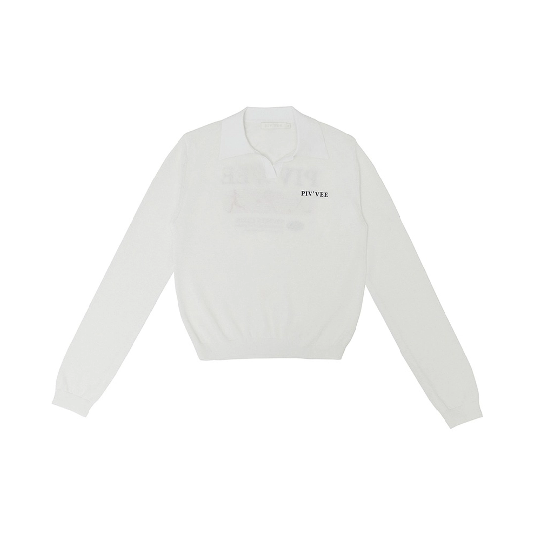 피브비 Piv\'vee Sports Club Knit PK Top (cloud white) 상품 이미지 1