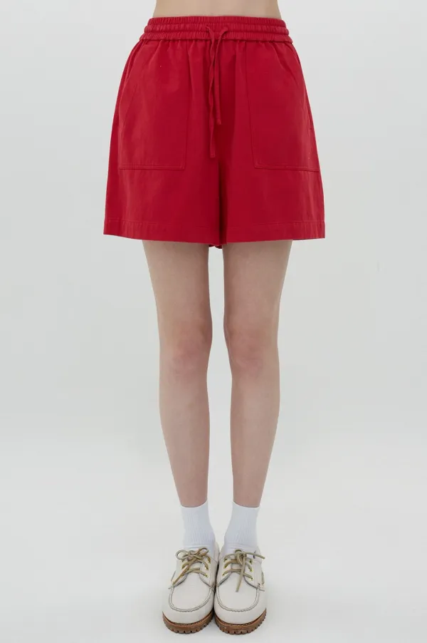[25SS clove] Washed Cotton Shorts (Red)