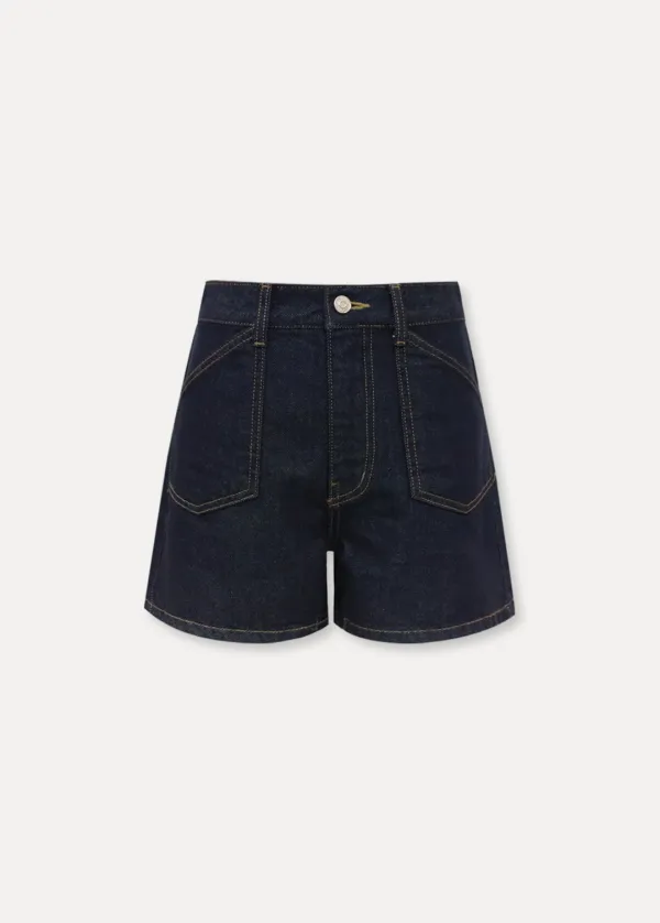 CHIXLABEL H 포켓 인디고 숏팬츠