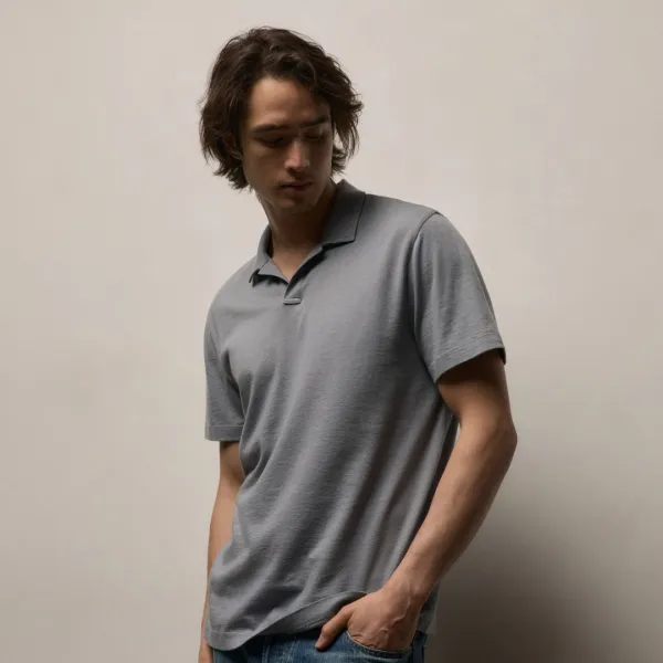 Cotton Cashmere Open Polo - Ore