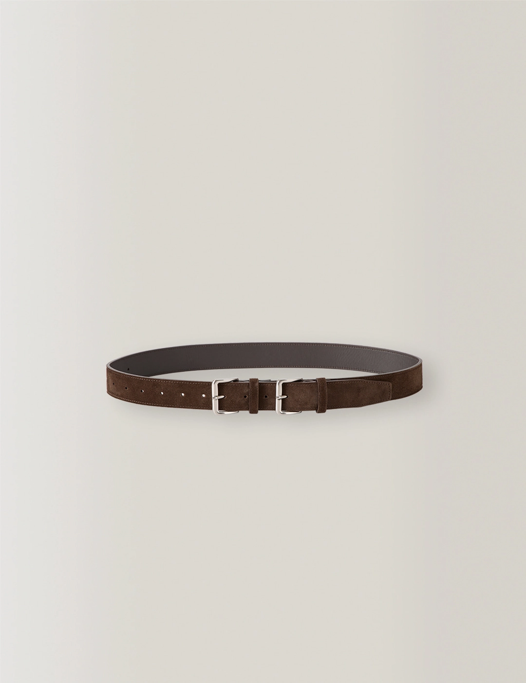 노미나떼 Double Buckle Soft Suede Belt (Choco Brown) 상품 이미지 1