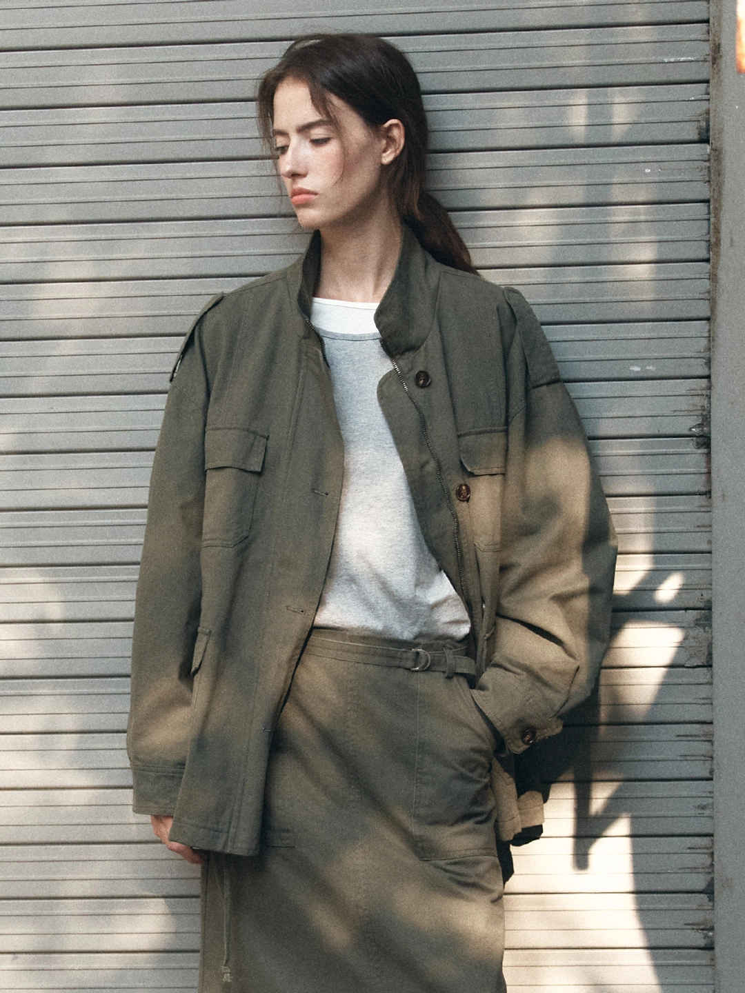 노운베러 High-neck field jumper [KNFW06JP05]_Khaki 상품 이미지 1