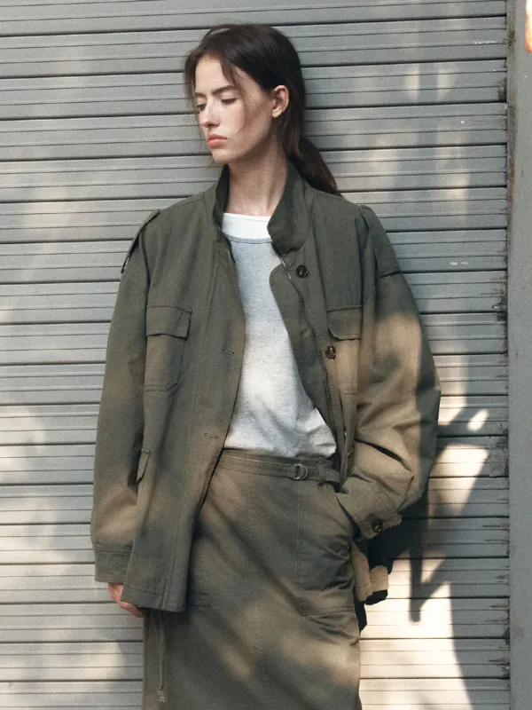 High-neck field jumper [KNFW06JP05]_Khaki