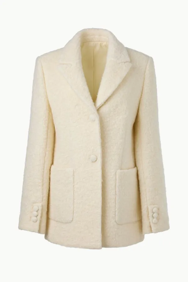 Alpaca Boucle Midi Jacket, Ivory