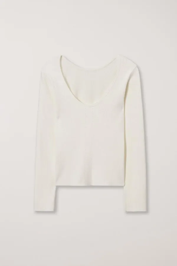 2-WAY SCOOP BACK KNIT TOP IVORY_UDSW5A203IV