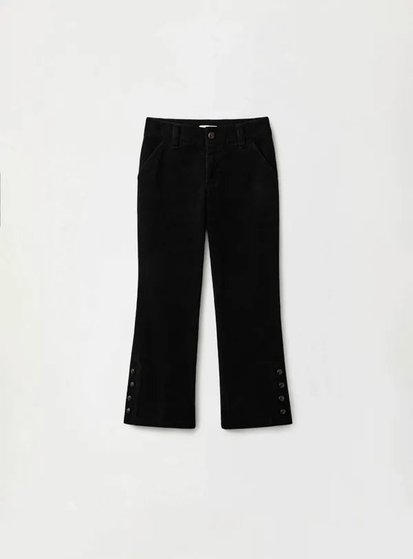 [5TH] CORDUROY BUTTON CAPRI PANTS