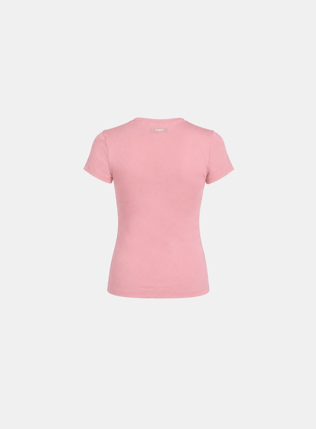 배드블러드 [w-tee26-195] Everyday Crew Neck Short Sleeve T-Shirt - Pink 상품 이미지 2