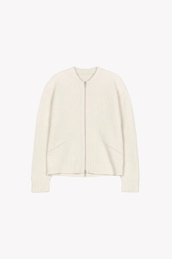 Calver Zip Up Cardigan (Cream)