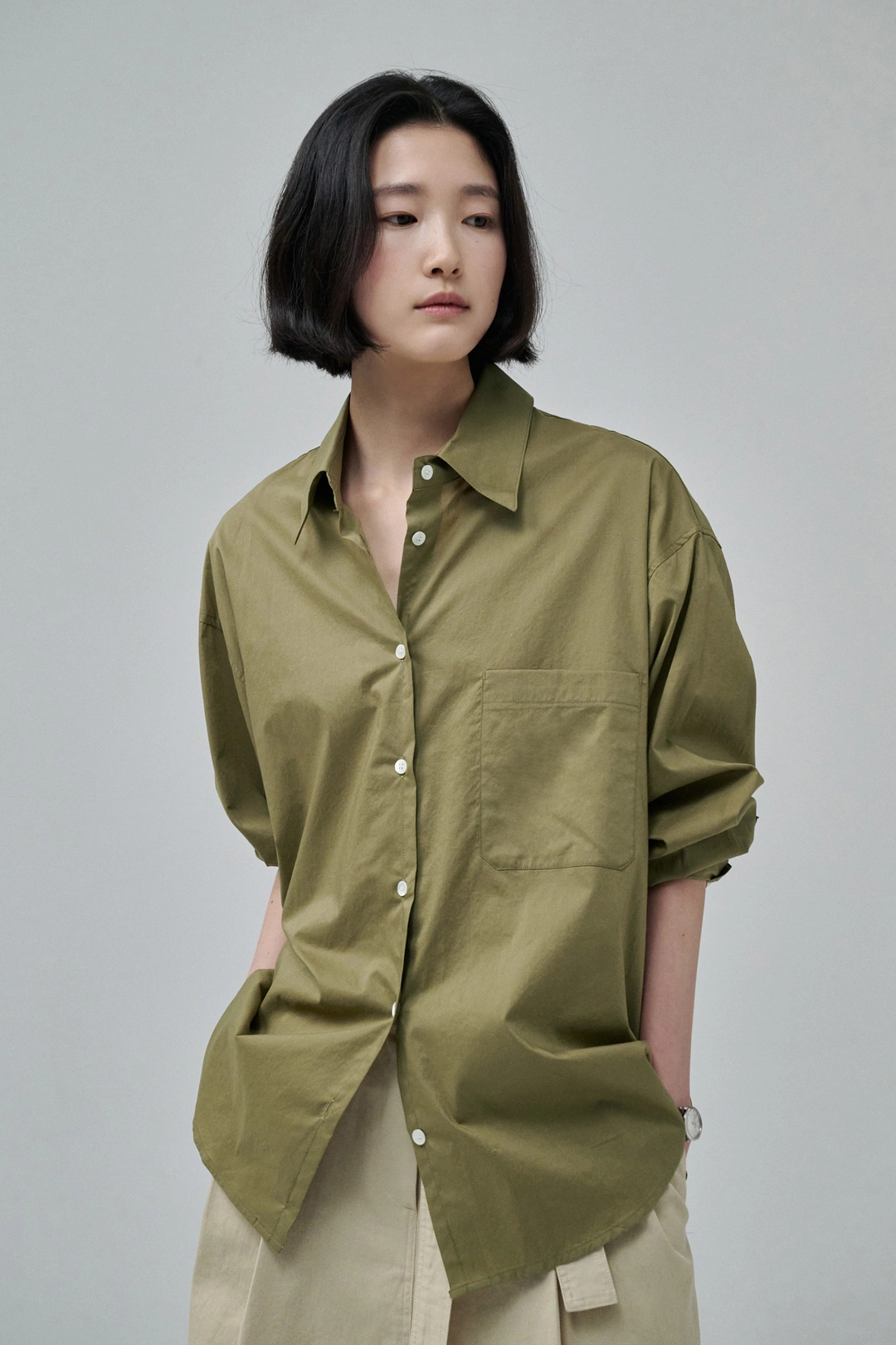 세이지먼트 FORLAN COTTON SHIRT_OLIVE 상품 이미지 2