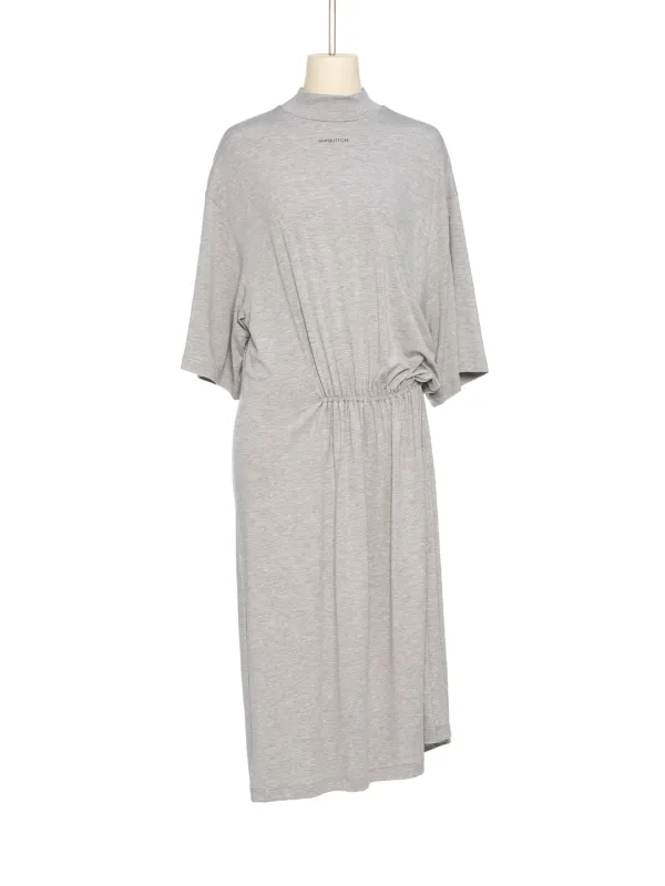 PF25 GRAY SIDE SHIRRING JERSEY DRESS