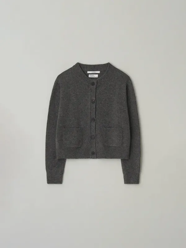 [3rd] Margaret wool cardigan_charcoal grey