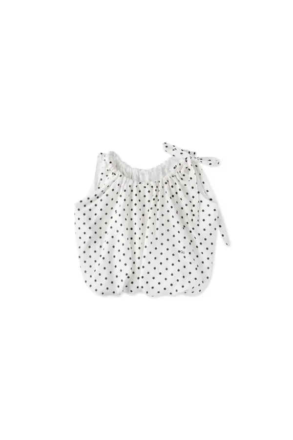 Ribbon tie blouse_dot