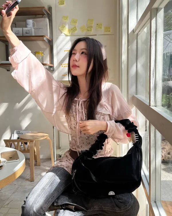 @chominemyntFrill mini dress (Pink)_Fairy chiffon bolero (Pink)