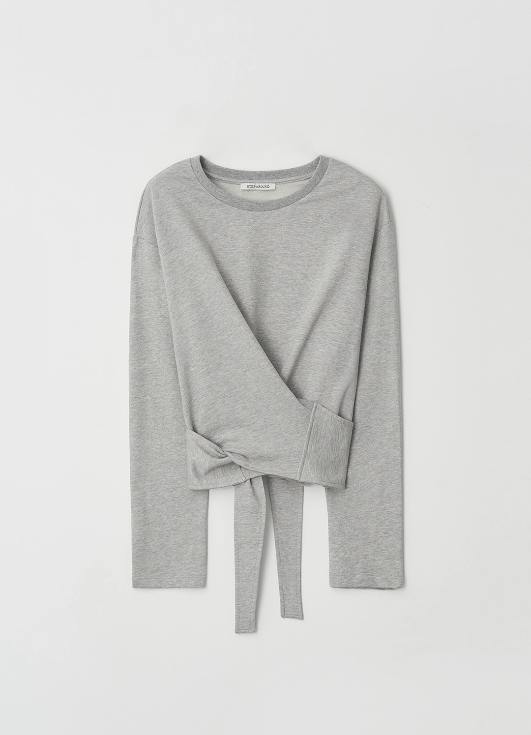 스텝어라운드 Loose fit wrap long sleeve t-shirts_M/GREY 상품 이미지 3