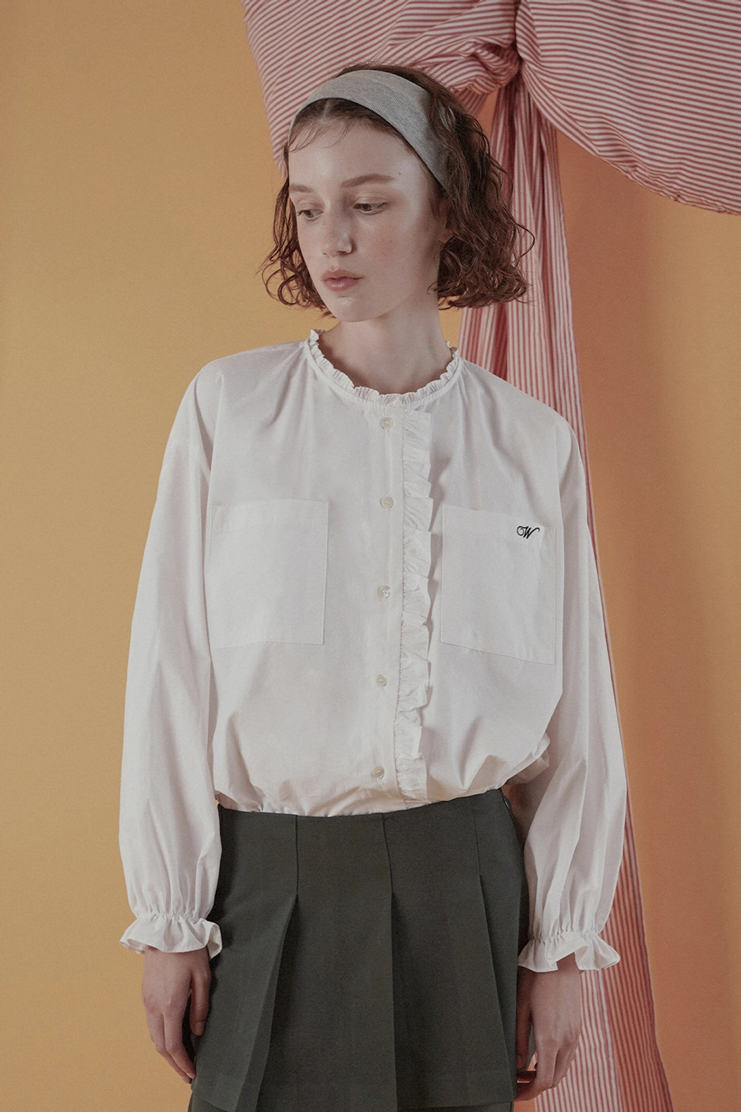 위드아웃썸머 Melo frill blouse_ivory 상품 이미지 2