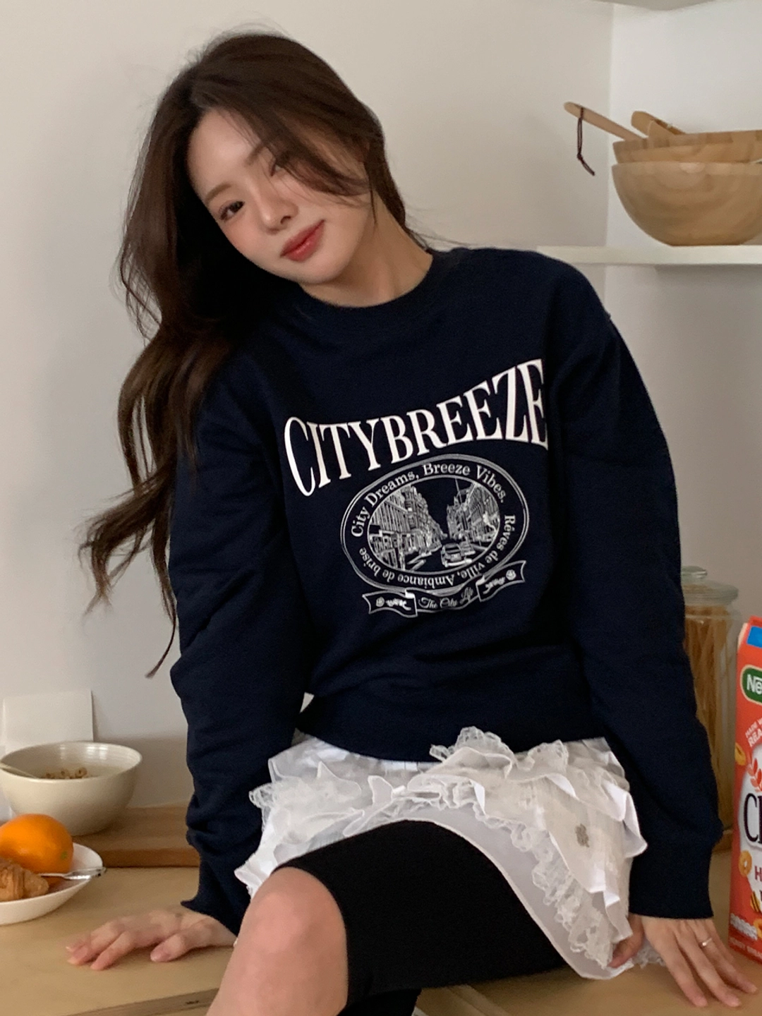 시티브리즈 시티 로드 스웨트 셔츠_NAVY 상품 이미지 2