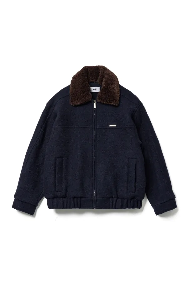 Fur Blouson Jacket Navy